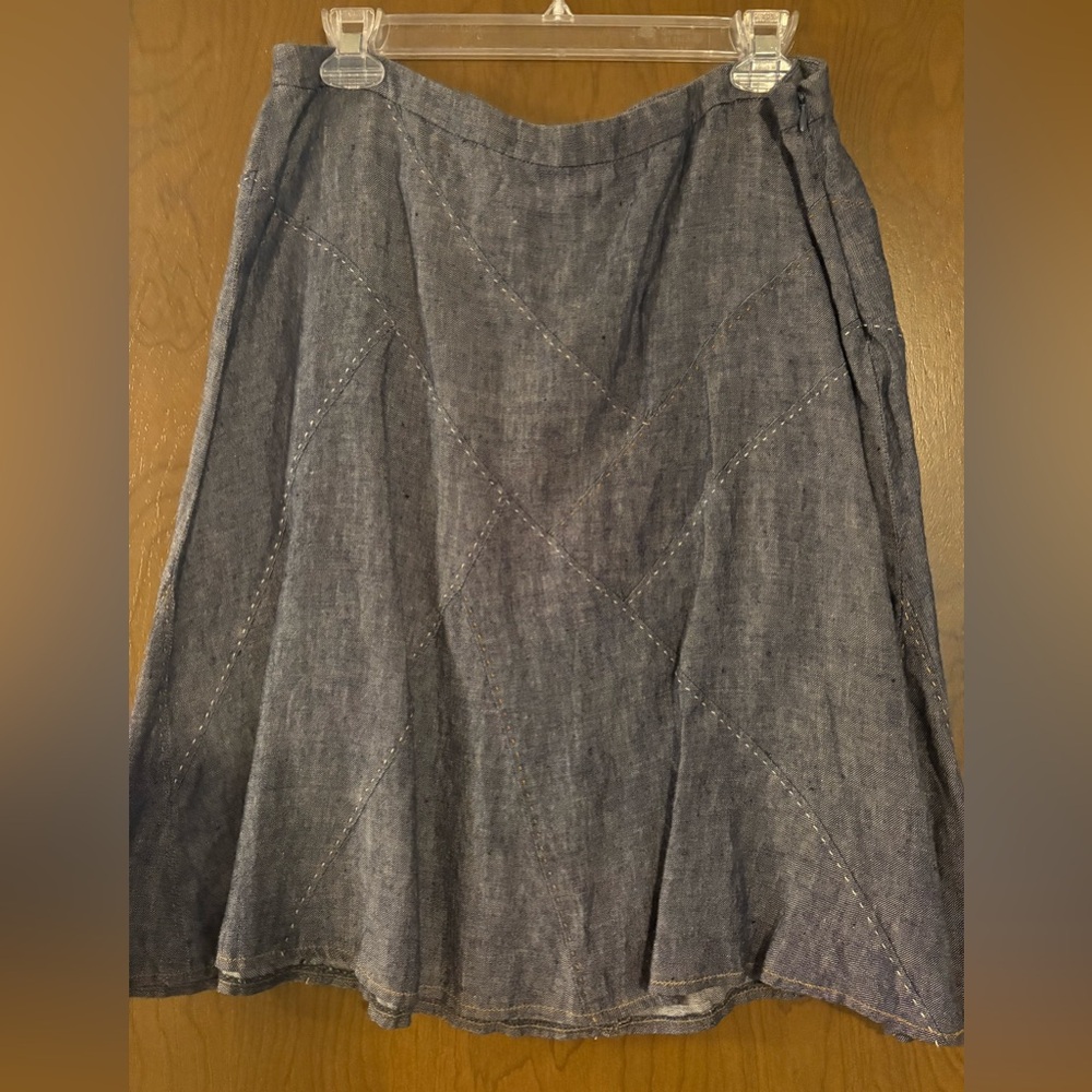 CAbi Denim Blue A-Line Skirt